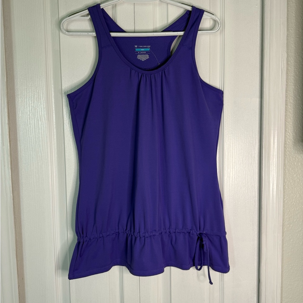 Tek Gear Purple Ruffled Tie Front Sleeveless Tank Top